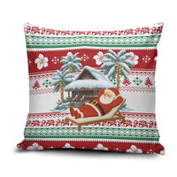 Maldives Christmas Pillow Cover with Santa Claus Hammock Palm Trees and Tropical - Wonder Print Shop