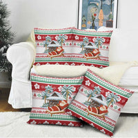 Maldives Christmas Pillow Cover with Santa Claus Hammock Palm Trees and Tropical - Wonder Print Shop