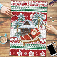 Maldives Christmas Puzzle with Santa Claus Hammock Palm Trees and Tropical - Wonder Print Shop
