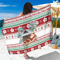 Maldives Christmas Sarong with Santa Claus Hammock Palm Trees and Tropical - Wonder Print Shop