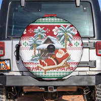 Maldives Christmas Spare Tire Cover with Santa Claus Hammock Palm Trees and Tropical - Wonder Print Shop