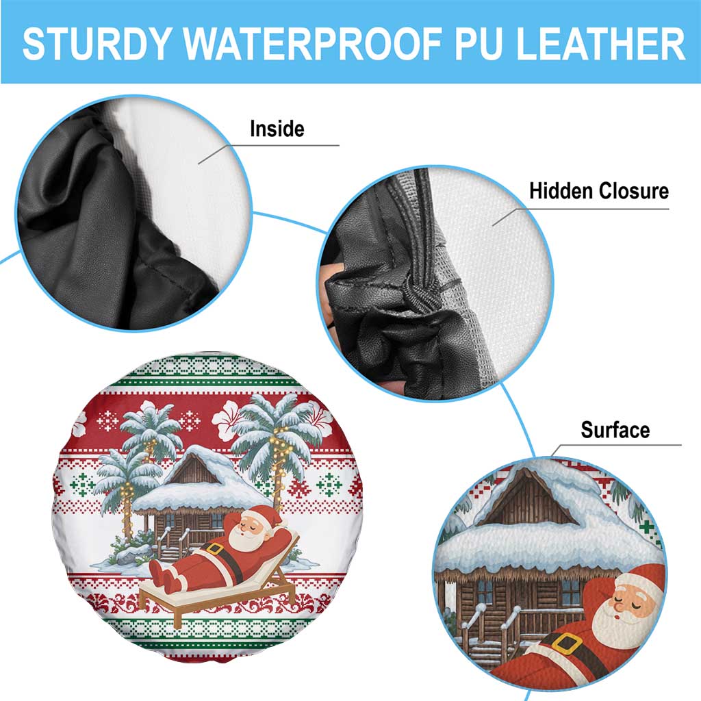 Maldives Christmas Spare Tire Cover with Santa Claus Hammock Palm Trees and Tropical - Wonder Print Shop