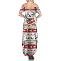 Maldives Christmas Summer Maxi Dress with Santa Claus Hammock Palm Trees and Tropical - Wonder Print Shop
