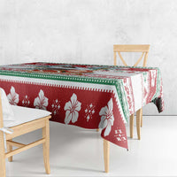 Maldives Christmas Tablecloth with Santa Claus Hammock Palm Trees and Tropical - Wonder Print Shop
