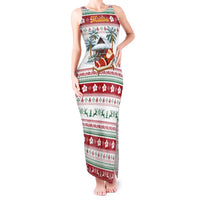 Maldives Christmas Tank Maxi Dress with Santa Claus Hammock Palm Trees and Tropical - Wonder Print Shop