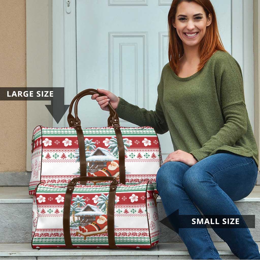 Maldives Christmas Travel Bag with Santa Claus Hammock Palm Trees and Tropical - Wonder Print Shop