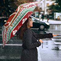 Maldives Christmas Umbrella with Santa Claus Hammock Palm Trees and Tropical - Wonder Print Shop