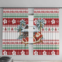 Maldives Christmas Window Curtain with Santa Claus Hammock Palm Trees and Tropical - Wonder Print Shop