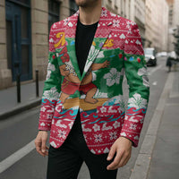 Maldives Christmas Blazer with Surfing Santa Claus Tropical Flowers and Holiday Wave - Wonder Print Shop