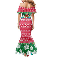 Maldives Christmas Mermaid Dress with Surfing Santa Claus Tropical Flowers and Holiday Wave - Wonder Print Shop