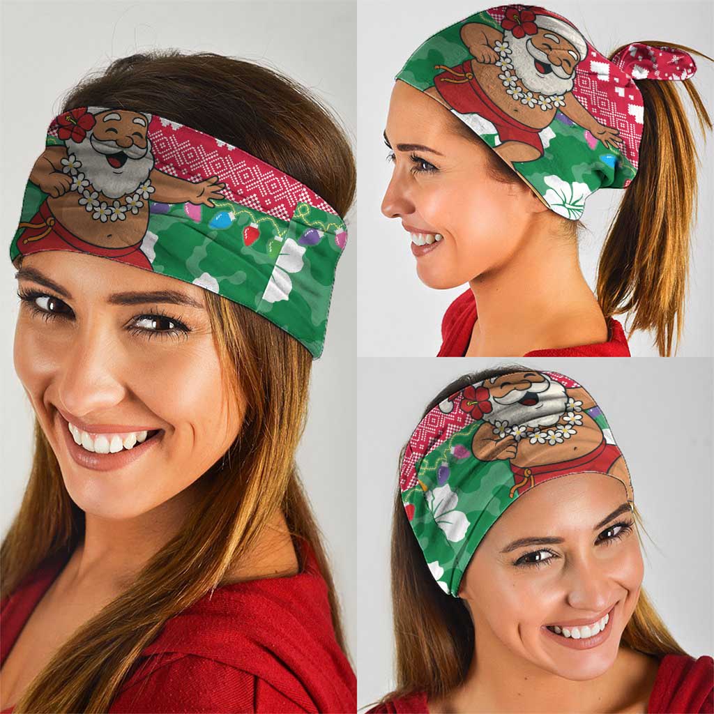Maldives Christmas Neck Gaiter with Surfing Santa Claus Tropical Flowers and Holiday Wave - Wonder Print Shop