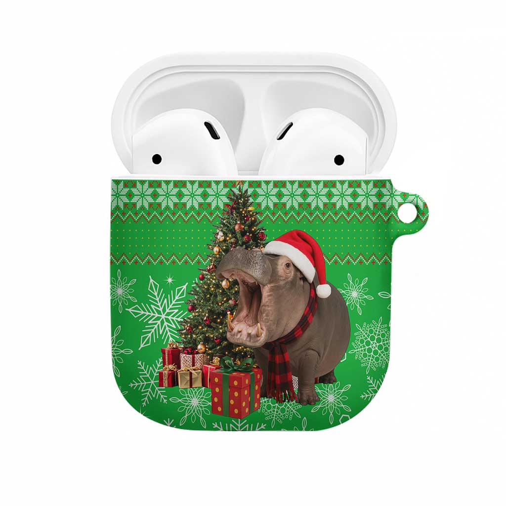 Mali Christmas AirPods Case with Hippo Santa Hat Snowflakes and Holiday Gift - Wonder Print Shop