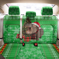 Mali Christmas Back Car Seat Cover with Hippo Santa Hat Snowflakes and Holiday Gift - Wonder Print Shop