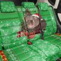 Mali Christmas Back Car Seat Cover with Hippo Santa Hat Snowflakes and Holiday Gift - Wonder Print Shop