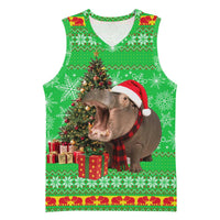 Mali Christmas Basketball Jersey with Hippo Santa Hat Snowflakes and Holiday Gift - Wonder Print Shop