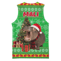 Mali Christmas Basketball Jersey with Hippo Santa Hat Snowflakes and Holiday Gift - Wonder Print Shop