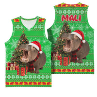 Mali Christmas Basketball Jersey with Hippo Santa Hat Snowflakes and Holiday Gift - Wonder Print Shop