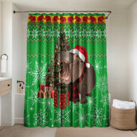Mali Christmas Bathroom Set with Hippo Santa Hat Snowflakes and Holiday Gift - Wonder Print Shop