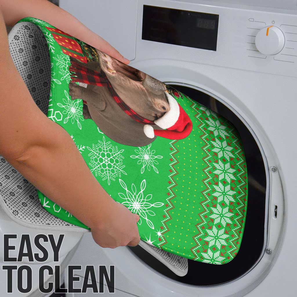 Mali Christmas Bathroom Set with Hippo Santa Hat Snowflakes and Holiday Gift - Wonder Print Shop