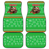 Mali Christmas Car Mats with Hippo Santa Hat Snowflakes and Holiday Gift - Wonder Print Shop