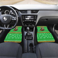 Mali Christmas Car Mats with Hippo Santa Hat Snowflakes and Holiday Gift - Wonder Print Shop
