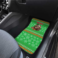 Mali Christmas Car Mats with Hippo Santa Hat Snowflakes and Holiday Gift - Wonder Print Shop