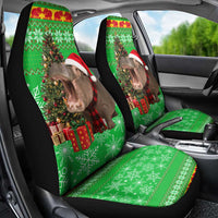 Mali Christmas Car Seat Cover with Hippo Santa Hat Snowflakes and Holiday Gift - Wonder Print Shop