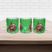 Mali Christmas Ceramic Mug with Hippo Santa Hat Snowflakes and Holiday Gift - Wonder Print Shop