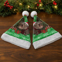 Mali Christmas Santa Hat with Hippo Santa Hat Snowflakes and Holiday Gift - Wonder Print Shop