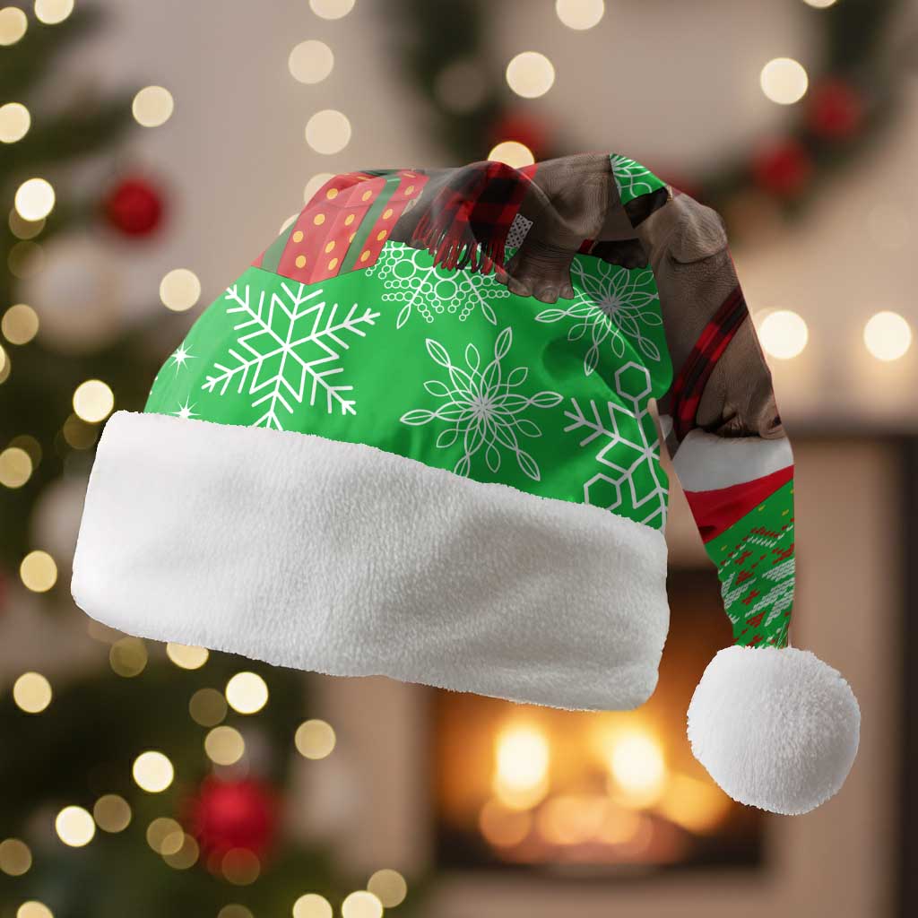 Mali Christmas Santa Hat with Hippo Santa Hat Snowflakes and Holiday Gift - Wonder Print Shop