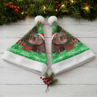 Mali Christmas Santa Hat with Hippo Santa Hat Snowflakes and Holiday Gift - Wonder Print Shop