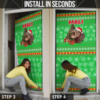 Mali Christmas Door Cover with Hippo Santa Hat Snowflakes and Holiday Gift - Wonder Print Shop