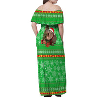 Mali Christmas Family Matching Off Shoulder Maxi Dress and Hawaiian Shirt with Hippo Santa Hat Snowflakes and Holiday Gift - Wonder Print Shop