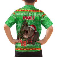 Mali Christmas Family Matching Puletasi and Hawaiian Shirt with Hippo Santa Hat Snowflakes and Holiday Gift - Wonder Print Shop