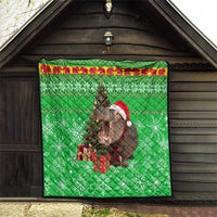 Mali Christmas Quilt with Hippo Santa Hat Snowflakes and Holiday Gift - Wonder Print Shop