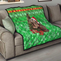 Mali Christmas Quilt with Hippo Santa Hat Snowflakes and Holiday Gift - Wonder Print Shop