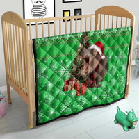 Mali Christmas Quilt with Hippo Santa Hat Snowflakes and Holiday Gift - Wonder Print Shop