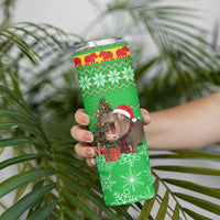 Mali Christmas Skinny Tumbler with Hippo Santa Hat Snowflakes and Holiday Gift - Wonder Print Shop