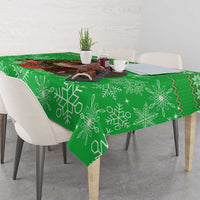 Mali Christmas Tablecloth with Hippo Santa Hat Snowflakes and Holiday Gift - Wonder Print Shop