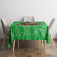 Mali Christmas Tablecloth with Hippo Santa Hat Snowflakes and Holiday Gift - Wonder Print Shop