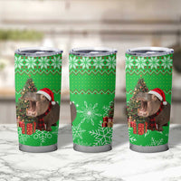 Mali Christmas Tumbler Cup with Hippo Santa Hat Snowflakes and Holiday Gift - Wonder Print Shop