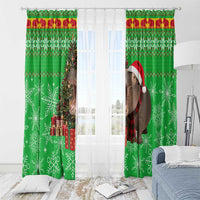 Mali Christmas Window Curtain with Hippo Santa Hat Snowflakes and Holiday Gift - Wonder Print Shop