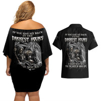 If You Got My Back In The Darkest Hours Couples Matching Off Shoulder Short Dress and Hawaiian Shirt - Wonder Print Shop