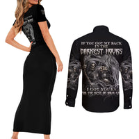 If You Got My Back In The Darkest Hours Couples Matching Short Sleeve Bodycon Dress and Long Sleeve Button Shirt - Wonder Print Shop