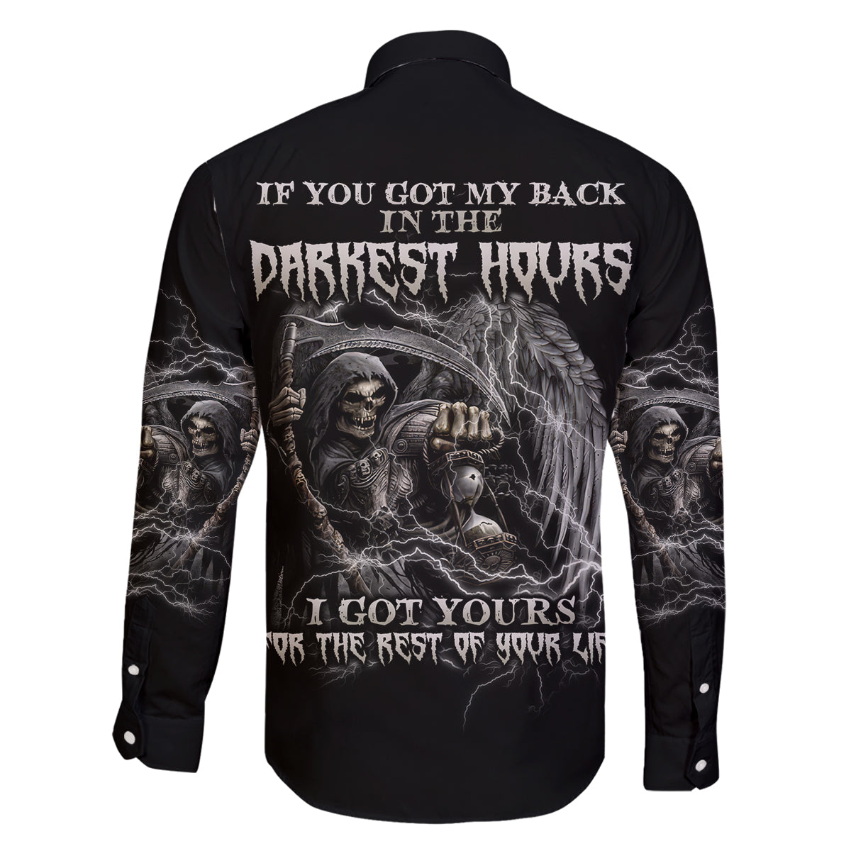 If You Got My Back In The Darkest Hours Family Matching Off Shoulder Maxi Dress and Hawaiian Shirt - Wonder Print Shop