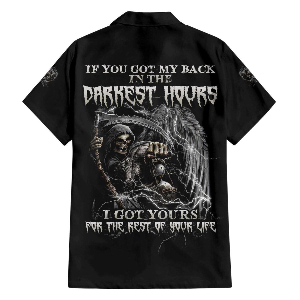 If You Got My Back In The Darkest Hours Family Matching Short Sleeve Bodycon Dress and Hawaiian Shirt - Wonder Print Shop