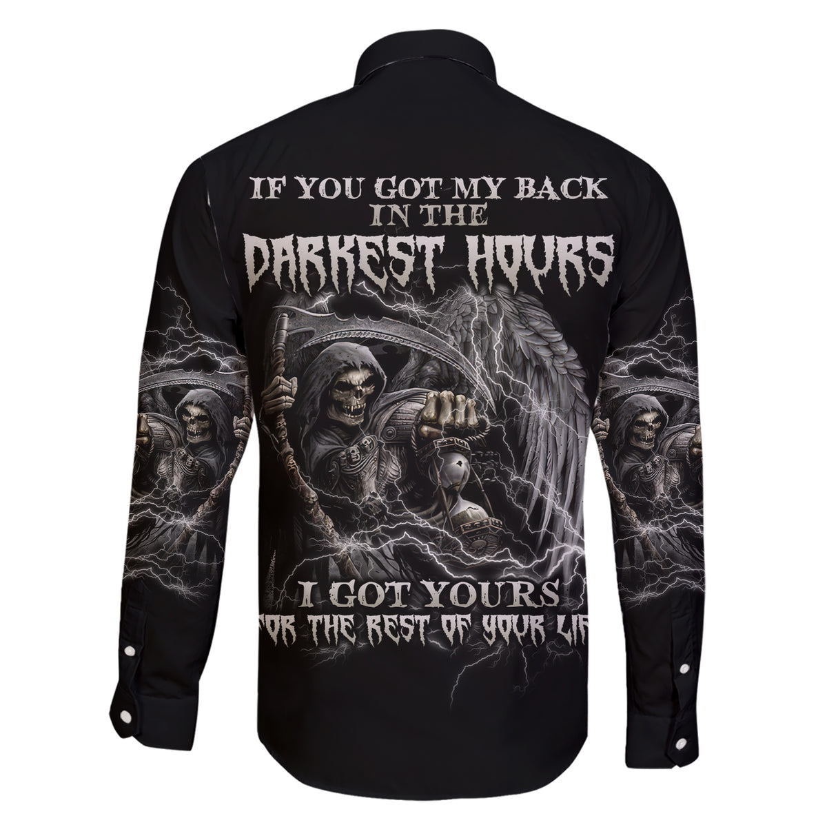 If You Got My Back In The Darkest Hours Family Matching Short Sleeve Bodycon Dress and Hawaiian Shirt - Wonder Print Shop