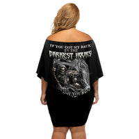 If You Got My Back In The Darkest Hours Off Shoulder Short Dress - Wonder Print Shop