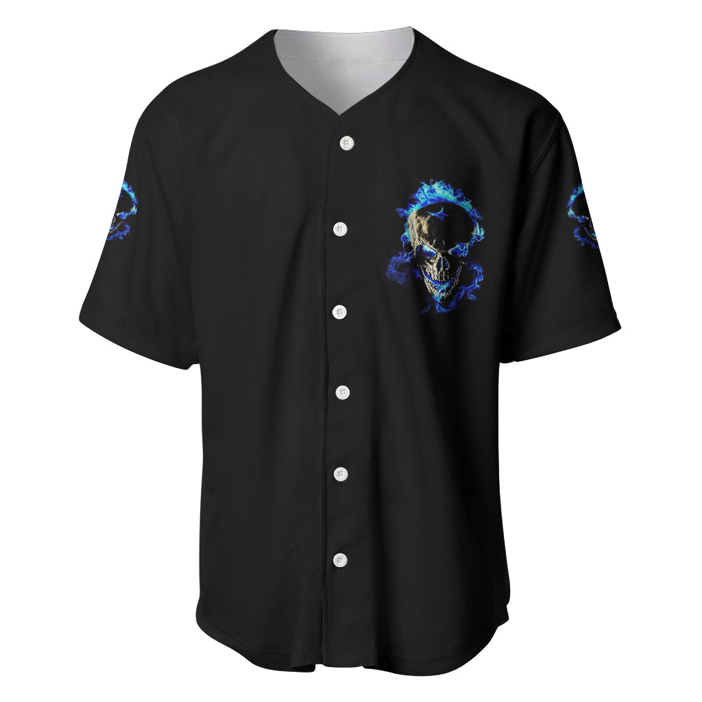 Yes I'm A Nice Person Skull Fire Baseball Jersey - Wonder Print Shop