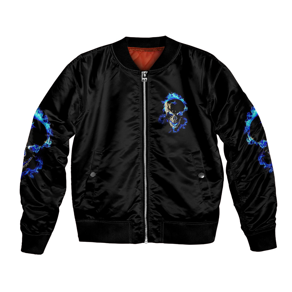 Yes I'm A Nice Person Skull Fire Bomber Jacket - Wonder Print Shop